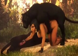 Awesome black panther duo fucking a very curvy lady right here
