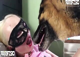 Sweet German Shepherd treats blonde teen with wonderful pussy munching