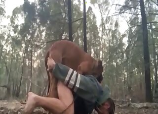 Gay male cam fucked by the dog in outdoor anal XXX perversions