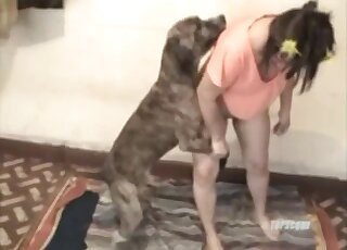 Big ass wife dog fucked in home zoo XXX and soaked in fresh sperm