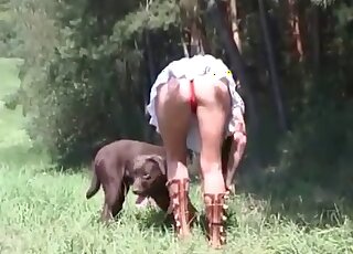 Bestiality sex obsessed wife craves for her dog’s hard penis