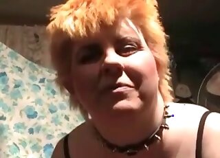 Plump mature chick teases her dog’s cock as hard as she can