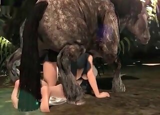 Huge anime horse fucks a submissive cartoon hottie in a zoo porn video