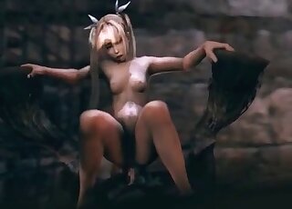 Kinky anime vixen grinds on a weird cock of a cartoon beast