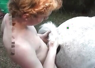 Spoiled zoophile loves giving a hot fuck to a horse to enjoy orgasms